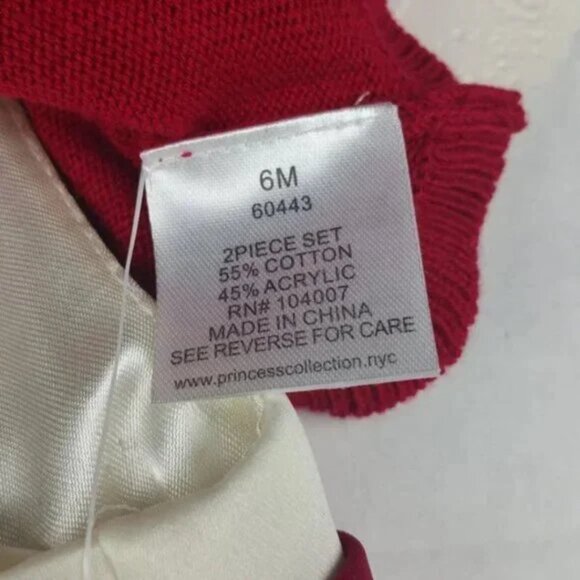 American Princess Floral Red and Ivory Dress Size 6M - Picture 12 of 12